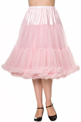 Banned «LIFEFORMS 26inch» Retro Ruffle SWING Unterrock PETTICOAT Rosa Rockabilly