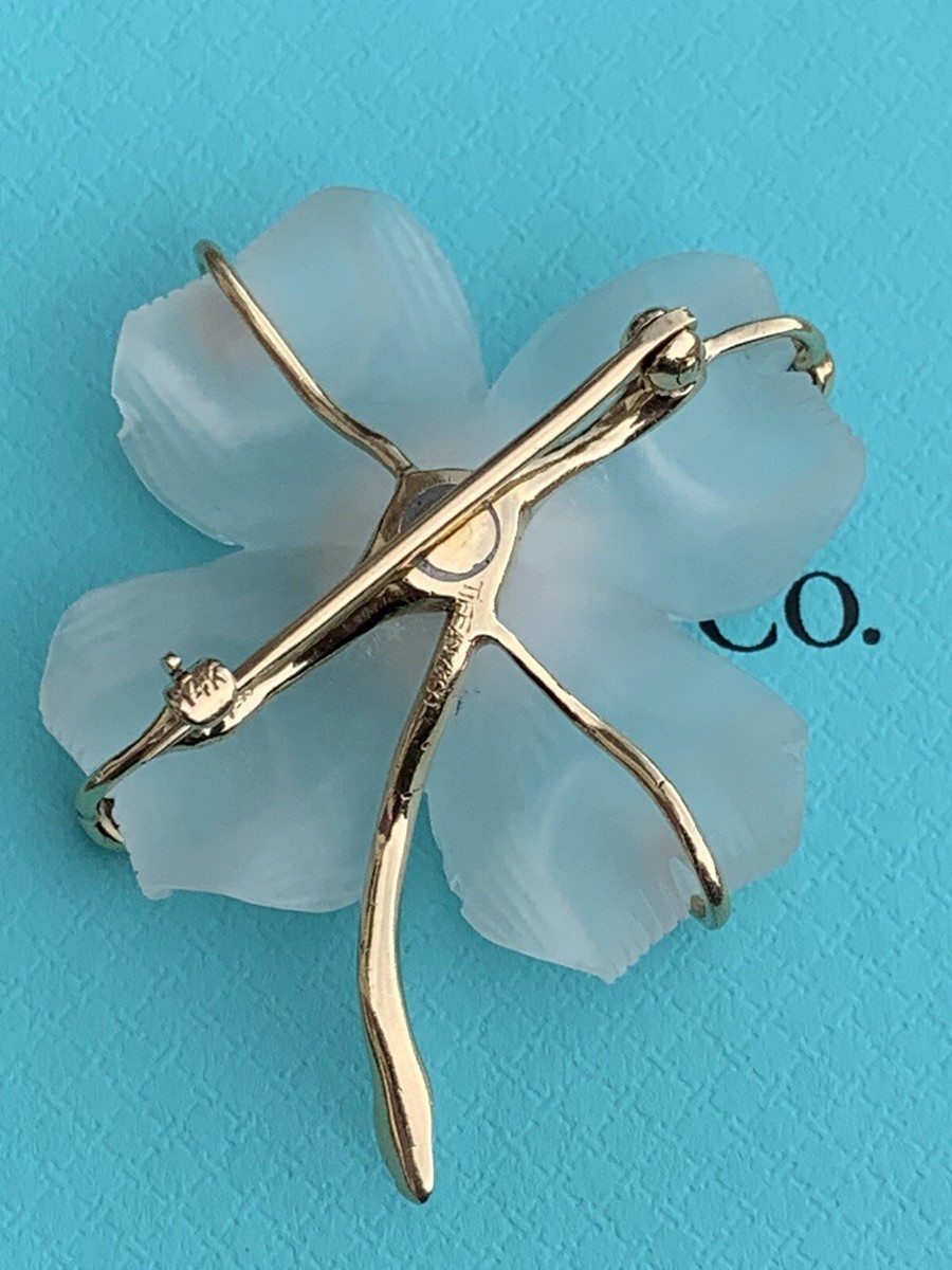 Tiffany & Co 14K Gold Rock Crystal Blue Sapphire Diamond