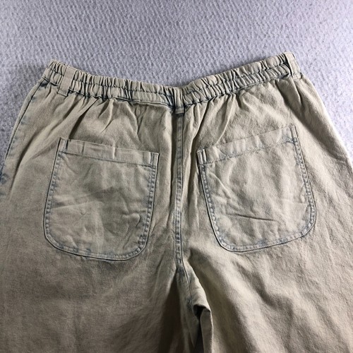 By Anthropologie Womens Linen Blend Pants Sz S Ivory High Rise Tapered Leg NWT - Picture 5 of 15
