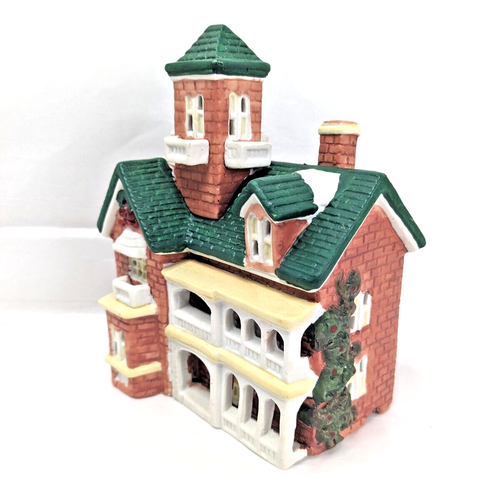 1995 Santa's Best Village Victorian Ceramic House Brick House Christmas Village - Picture 2 of 17