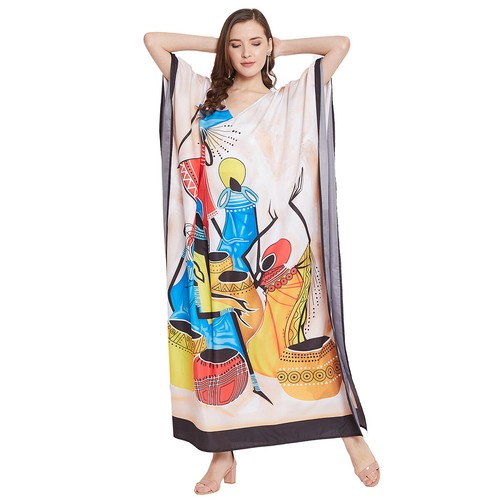Women Plus Size Kaftan Boho Maxi Dress Night Gown Women's Sleeve Vintage Caftan - Picture 707 of 792