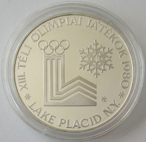 Hungary 500 Forint 1980 Olympics Lake Placid Figure Skating Silver - 第 2/2 張圖片