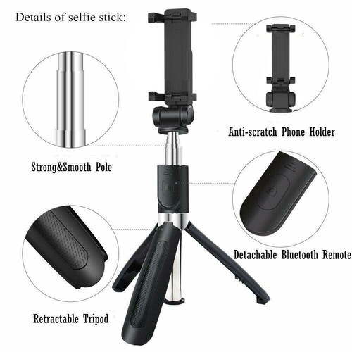 Selfie Stick Smartphone Handy Stativ Bluetooth Stange Teleskop für iPhone Samsun - Bild 7 von 13