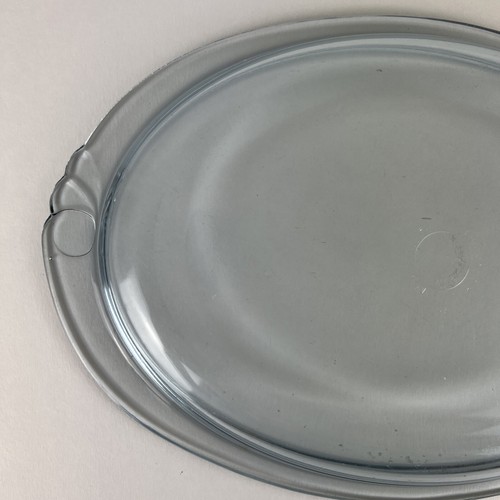 Tapa de cazuela Pyrex de colección 812 ovalada de repuesto borde de desplazamiento tinte azul transparente - Imagen 5 de 7
