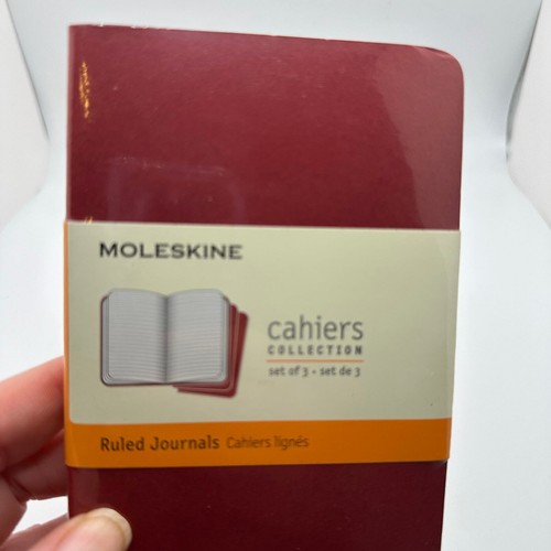 Moleskine Cahiers Colección Set de 3 Diarios Reglados Cubierta ROJA NUEVO - Imagen 6 de 6