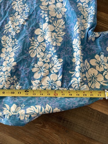 Camisa Hawaiana Jade Fashions Azul Blanco Floral Manga Corta Botón Talla Grande - Imagen 12 de 12