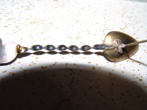 BURDELLA STERLING SPOON PIN, WICHITA BUSINESS COLLEGE PIN, LOCKET PIN, OVAL PIN - Picture 4 of 12