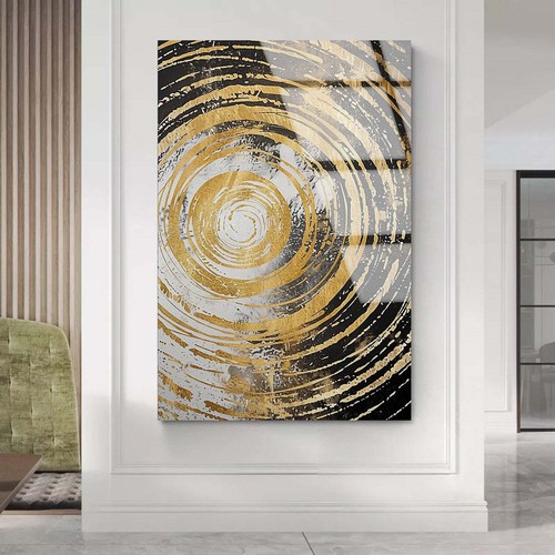 Golden FluidArt Abstrakt Wandbild XL Canvas Leinwand Poster Acrylglas Wohnzimmer - Bild 9 von 15