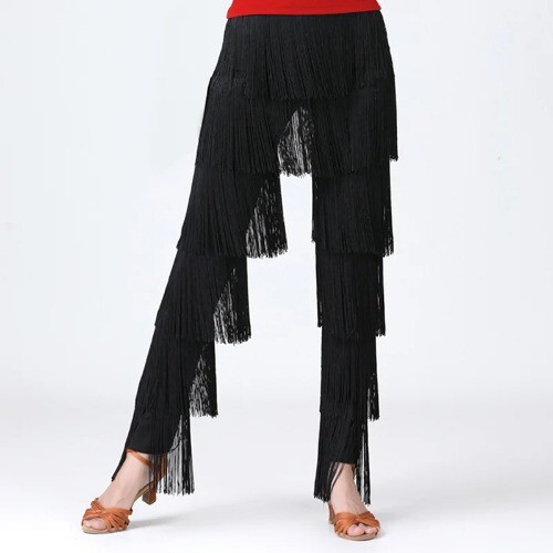 Tassels Fringe Dance Pants Ballroom Latin Tango Salsa Practice Dancing Costume - Bild 17 von 19