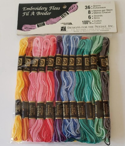 108 SKEINS TOTAL!!!!! Embroidery Floss (3-36 Skein packs) Multiple Colors - Picture 3 of 10
