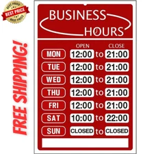 Business Hours Sign,Opening Hour Sign Kit,Changeable Store Hours Sign,Hours Of