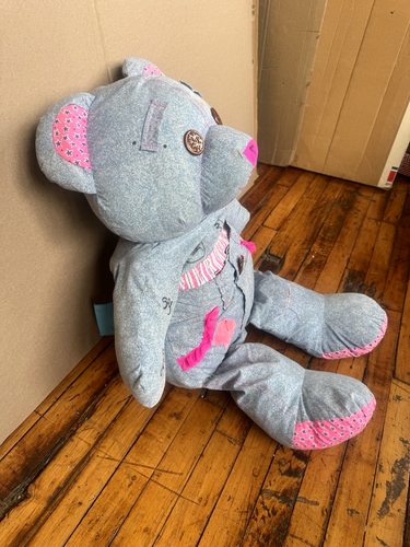 Vintage 1995 Tyco Doodle Bear Giant Jumbo Plush 36" in Size Blue and Pink - Picture 5 of 10