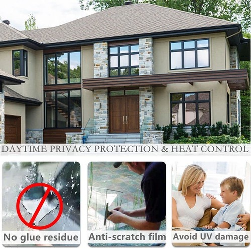 Arthome Window Tint for Home One Way Mirror Film Daytime Privacy Heat Control Re - Picture 6 of 14