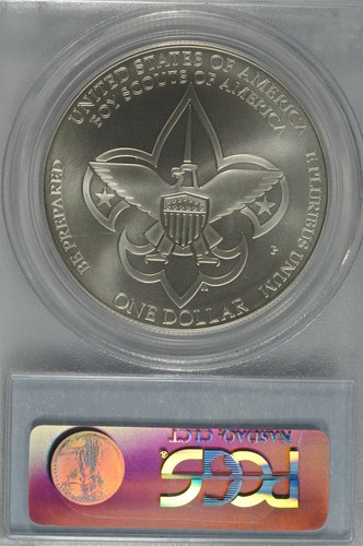 2010 P Boy Scouts of America Commemorative Silver Dollar PCGS MS70 - Picture 2 of 3
