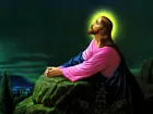 Jesus Christ Praying Inspirational Oil painting Picture Printed on canvas