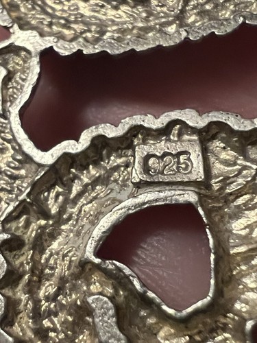 925 Sterling Silver Chinese Dragon Large Drop Men Pendant Medieval 3.5" 23g - Picture 9 of 9