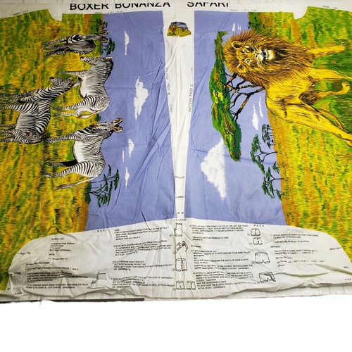 Boxer Bonanza Safari Panel Lion Zebra Cut & Sew Boxer Shorts ( M, L, XL ) - Picture 2 of 4