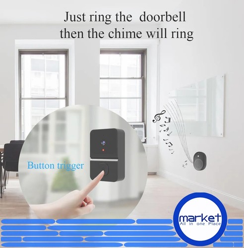 Wireless WiFi Outdoor HD Camera Smart Doorbell Night Vision Home Security Monito - Picture 2 of 6