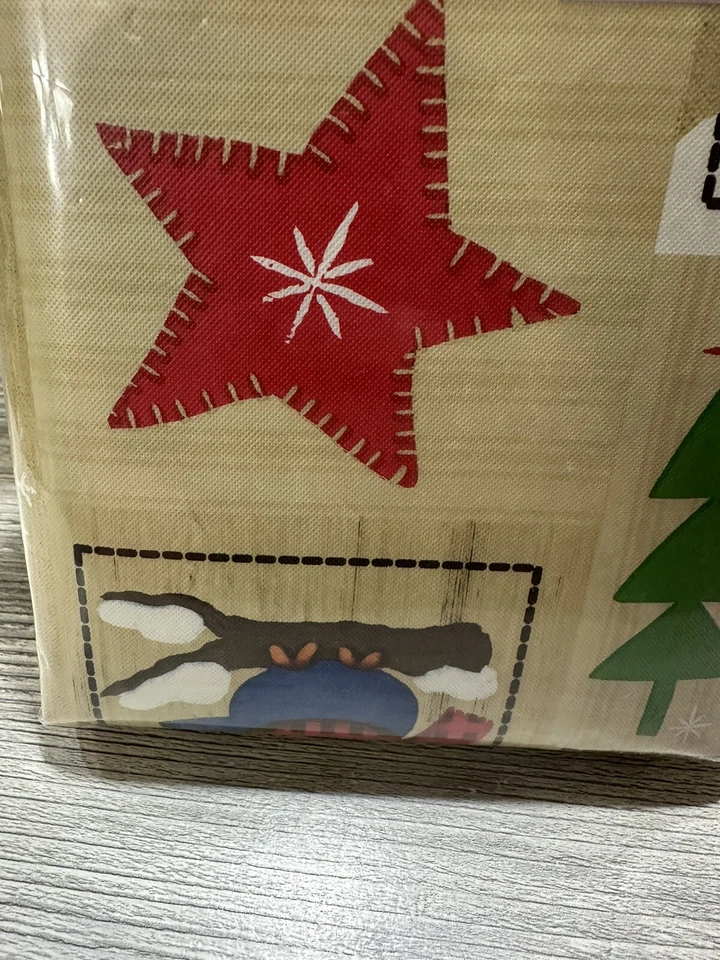 New Holiday Time Tablecloth Print Vinyl Rectangle 60" X 102” Fox, Cardinal, Bear - Image 4 of 4