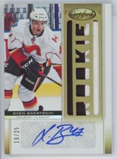 2012-13 Panini Certified Mirror Gold 10/25 auto Sven Baertschi Rookie Auto