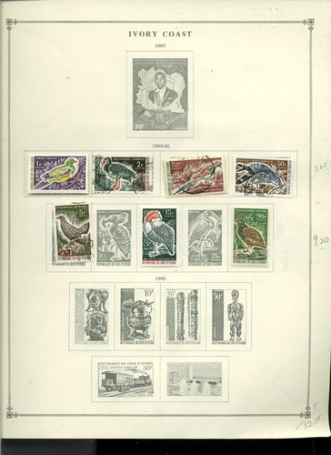 Collection, Ivory Coast Scott Album Pages, 1959/1982, Cat $72, Mint & Used - 第 5/24 張圖片