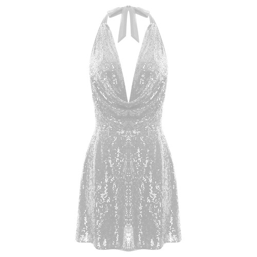Womens Partydress Glitter Dresses Sequins Minidress Slim Fit Clubwear Evening - Picture 28 of 82