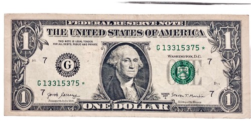 $1.00 Star/Replacement Note Series 2017A G13315375*