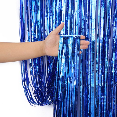 2-3M Foil Curtain Wedding Tinsel Shimmer Door Birthday Party Decoration Fringe - Picture 3 of 14