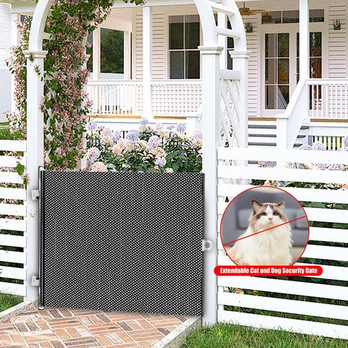 Pet Dog Cat Baby Safety Gate Mesh Fence Retractable Guard Indoor Home Kitchen - Picture 10 of 12