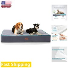 XL Orthopedic Dog Bed with Waterproof Liner  Memory Foam - Grey 44x32x4 Inches