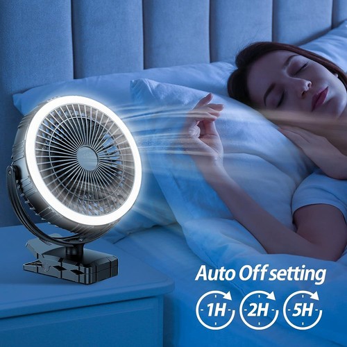 10000mAh Battery Operated Fan, Portable Clip On Fan hook & Light (Original $40 - Picture 11 of 17