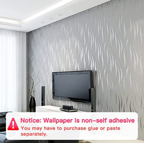 Kmiles Non-Woven 3D Wallpaper, Length 20.8" Width 393" Per Roll, Modern Print - Picture 3 of 5