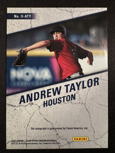 2023 Elite Extra Edition Baseball ANDREW TAYLOR IMPACT IMPRESSIONS AUTO Houston - Picture 2 of 2