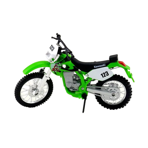 Maisto 2 Wheelers Green Kawasaki KLX 250SR 1:18 Diecast Dirt Bike Motorcycles - Picture 5 of 8