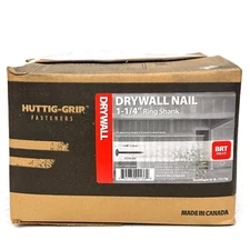 Huttig Grip 1-1/4 in Drywall Nail HGN114RSDWN Ring Shank Bright Finish 50lb Pack