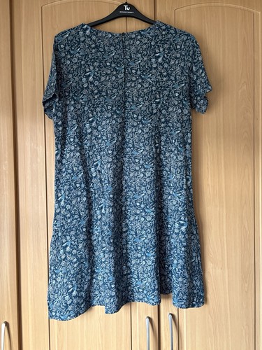 FatFace Women's Simone Jersey Dress 16 Teal Patterned Excellent Condition - Picture 2 of 5