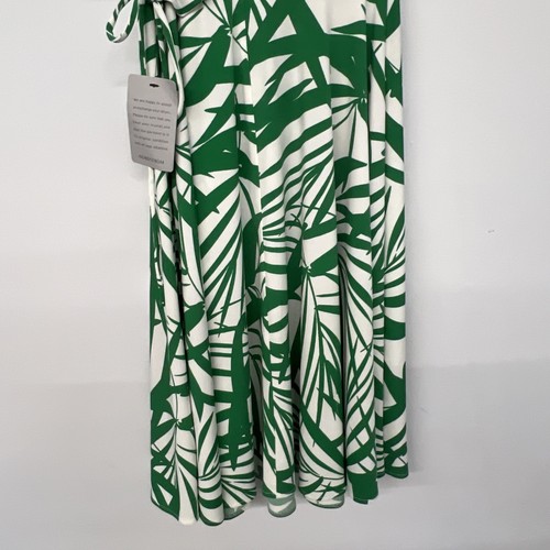 NEW Maggy London Women’s Green/White Pull On V-Neck Tropical Sundress Size 4 - Picture 6 of 7