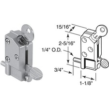 Defender Security Aluminum Step-On Keyed Patio Door Lock U 9882 PRIME-LINE