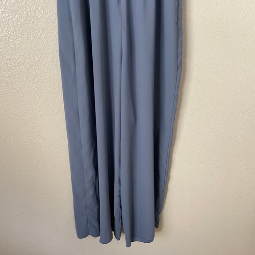 Aritzia Wilfred Jumpsuit Womens Size 4 Blue Zadie Smocked Straight Leg Crepe - Picture 8 of 10