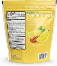 Sugar Free Honey Lemon Cough Drops, 140 Count (Compare to Halls)