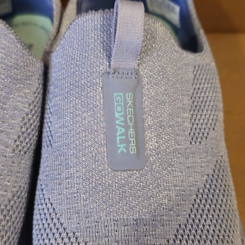 Sketchers Go Walk Goga Mat Slip On Blue Stretch Fit Shoes Womens Size 8 Vgc - Picture 5 of 12
