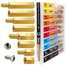 EEEEE M3 Motherboard Standoffs Hex Brass Spacer 3mm Male Female Screw Nut... 