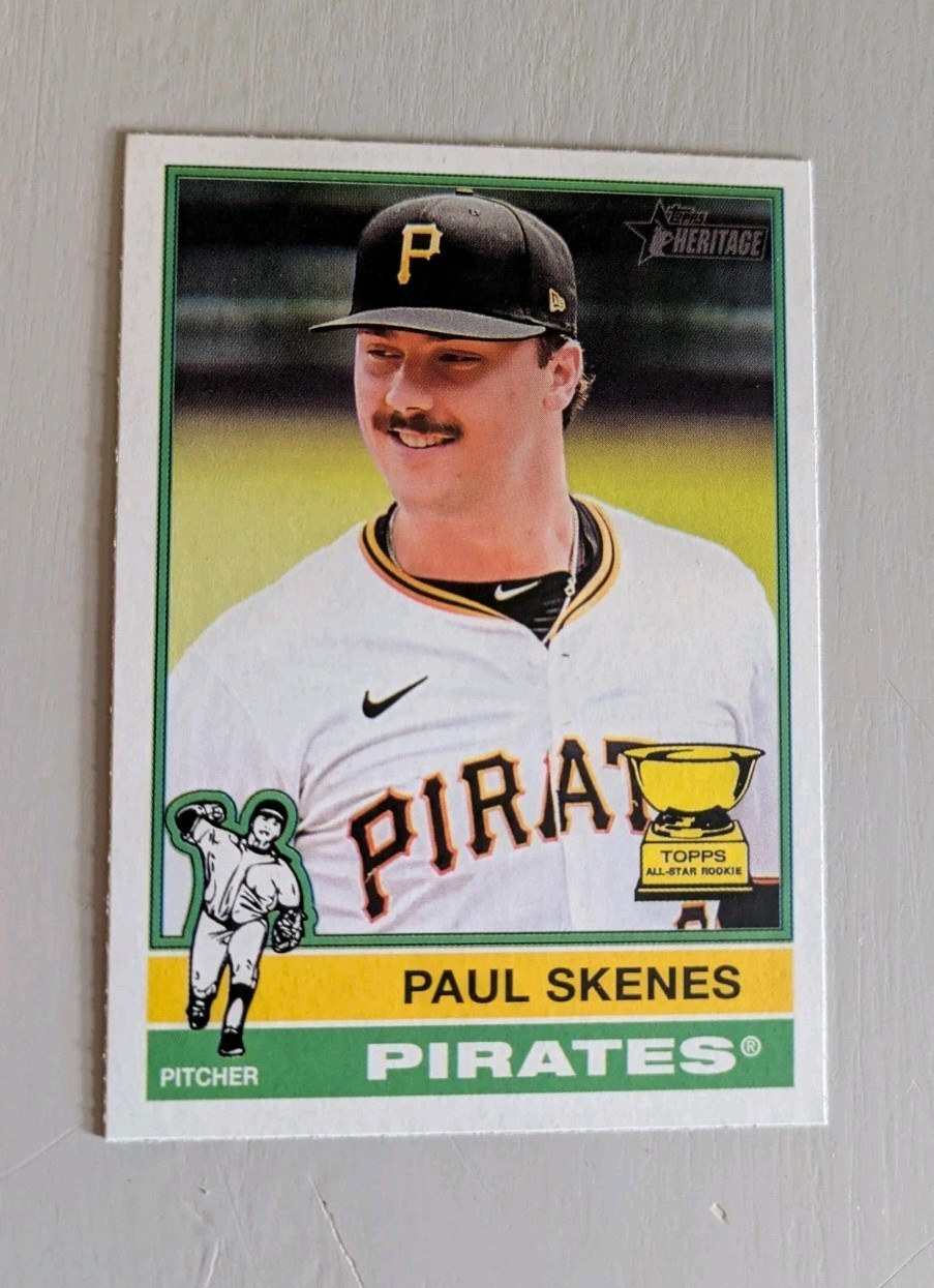 Paul Skenes 2025 Topps Heritage Cartoon Variation #60 Pittsburgh Pirates