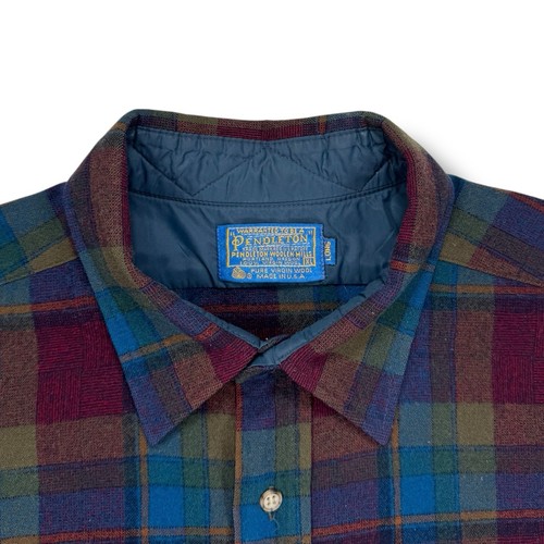 Vintage Pendleton Virgin Wool Plaid Board Shirt Mens XL Long • MINT CONDITION - Picture 2 of 4