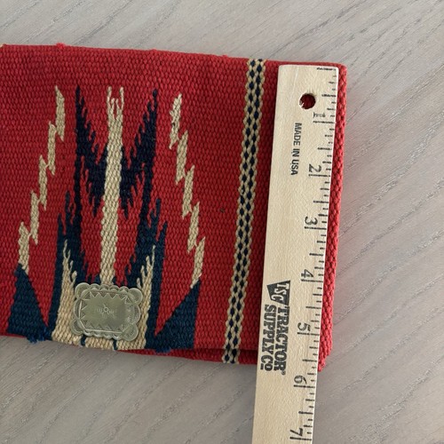 Vintage Chimayo Purse Wool Hand Woven Native American Clutch Silver Talon Zipper - Picture 19 of 21