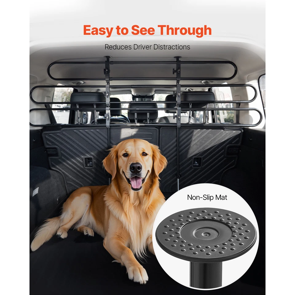 Barrera universal para coche perro ajustable ajuste metálico SUV maletero mascota divisor puerta segura Foto 4 de 4