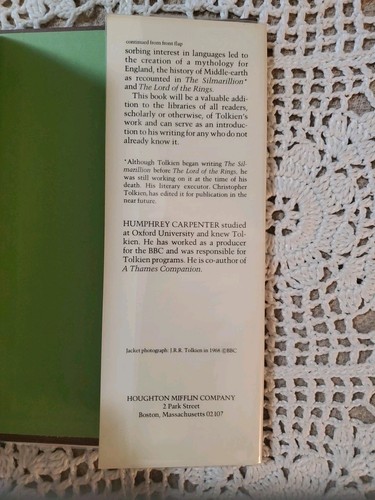 Tolkien The Authorized Biography 1977 Humphrey Carpenter hardcover Good cond. - Imagen 10 de 12