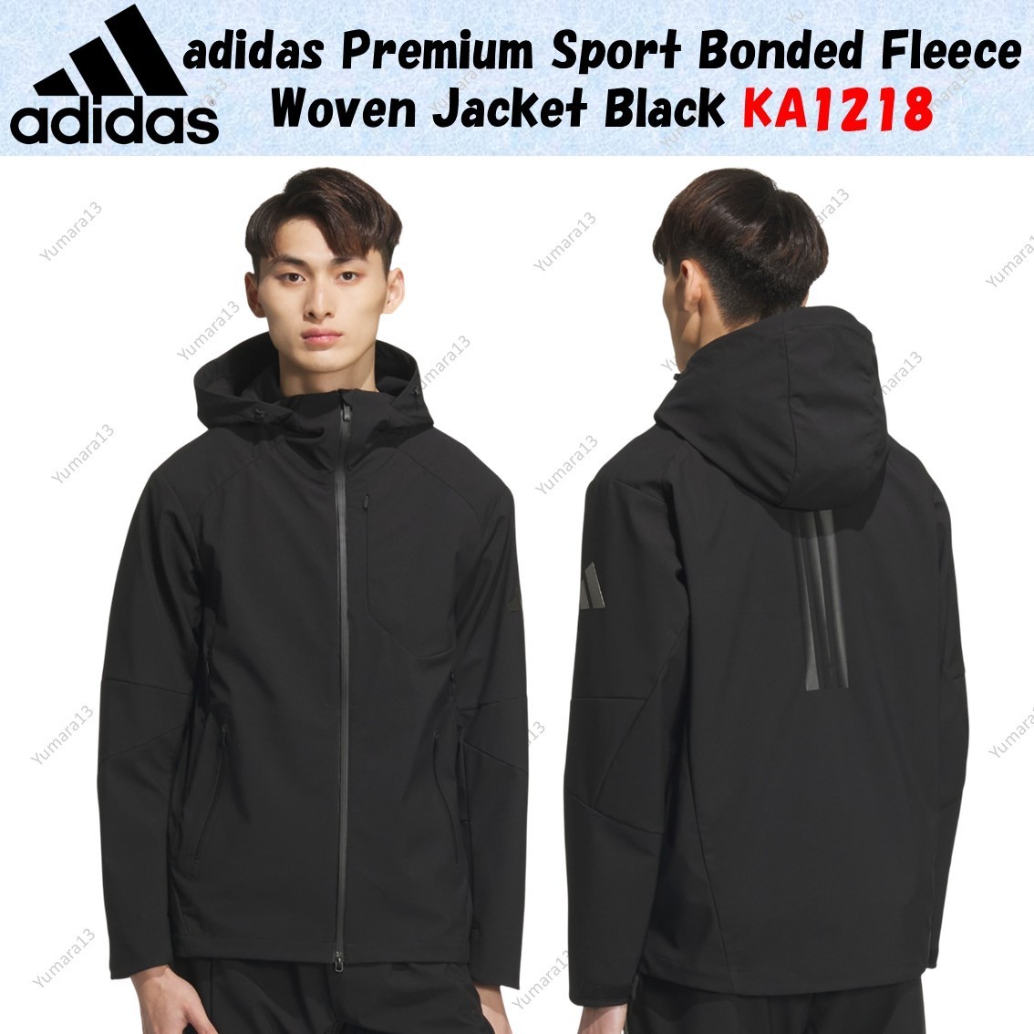 adidas Premium Sport Bonded Fleece Woven Jacket Black KA1218 Japan