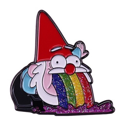 Gravity Falls Gnome Rainbow 1.3  Tall Metal Enamel Pin