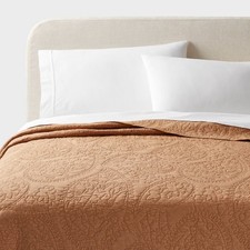 Threshold Garment Washed Paisley Stitch Quilt Full/Queen, Camel C756